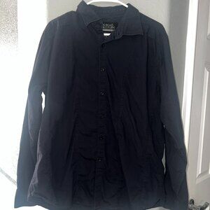 Marc Ecko Cut & Sew Black Button-Up Shirt | Men's Streetwear Classic | Size Larg